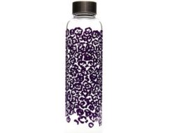 Drickflaska i glas 500ml Lila blommor