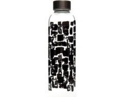 Drickflaska i glas 500ml Svart kakelkonstverk