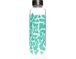 Drickflaska i glas 500ml Turkosa trianglar
