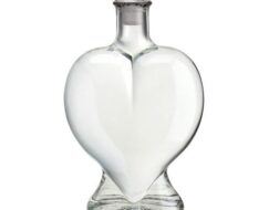 Flaska i klarglas Hjärta 500ml
