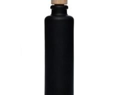 Stengods flaska svart 200ml